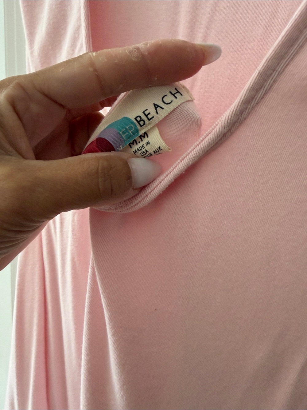 Free People beach sundress Mini Dress in Pale Pink - Picture 2 of 4